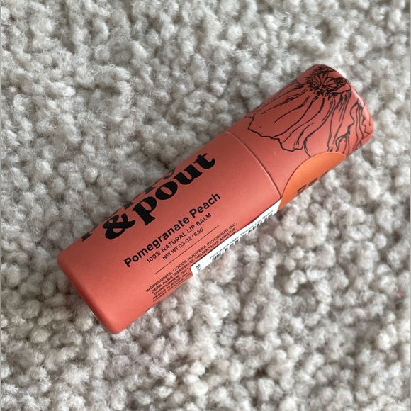 Poppy & Pout Pomegranate Peach 100% Natural Lip Balm NEW Cruelty-Free Flower - Picture 9 of 11